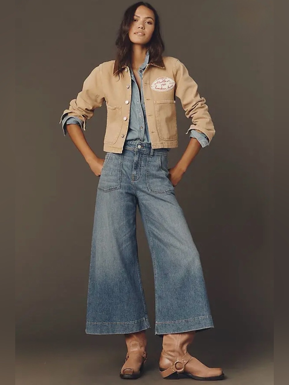 Pilcro Sienna Crop High-Rise Wide-Leg Jeans